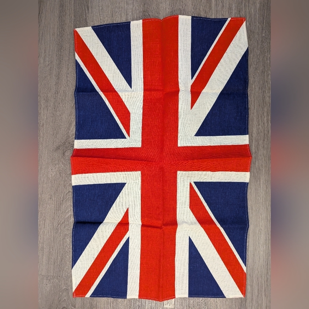 🍁Vintage Union Jack Flag Tapestry Tea Towel Linen/Cotton 20"X 30"